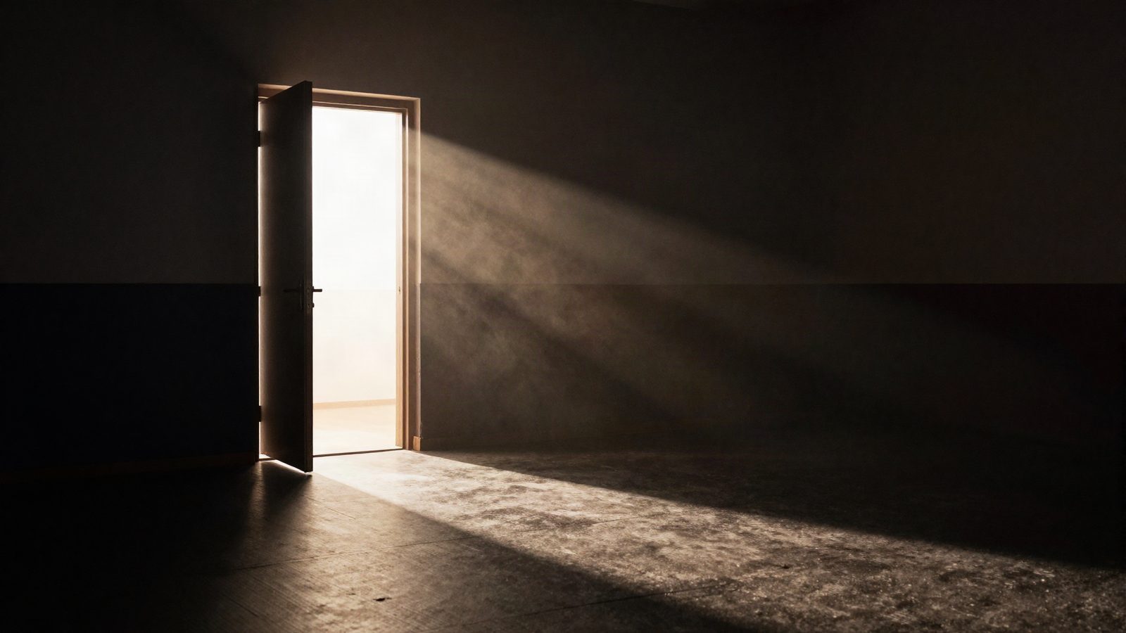 Light through an open doorway