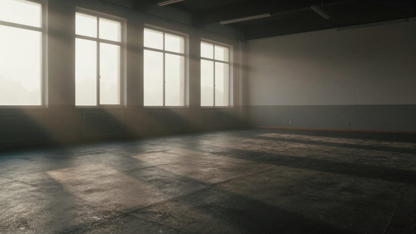 Morning light across an empty floor